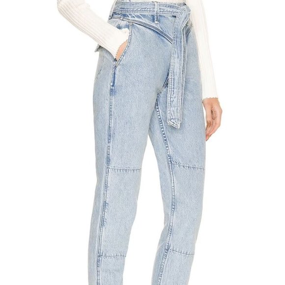 Rag & Bone Mia Yoke Straight Leg Jeans in Clean Lou - Picture 2 of 7
